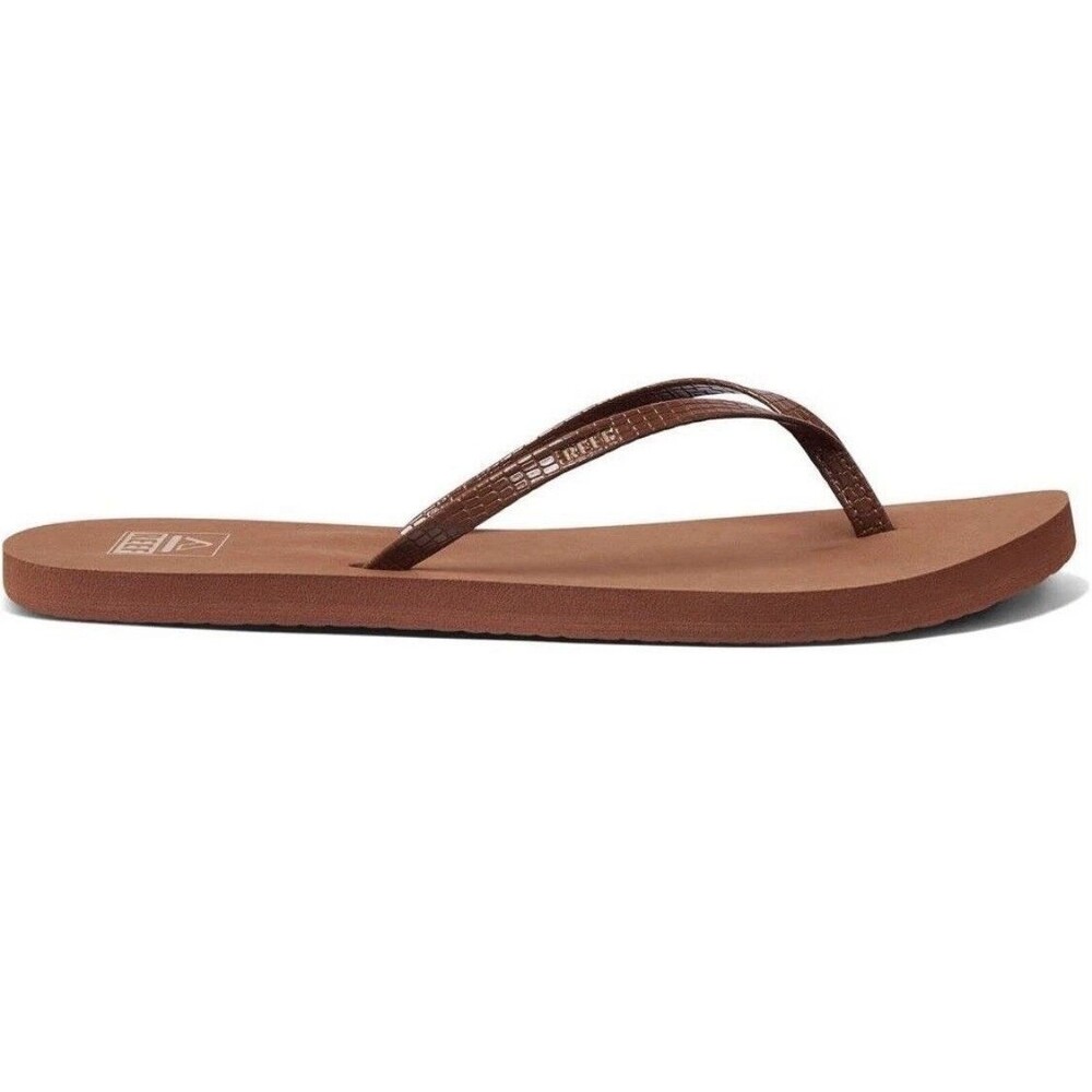 Woman Reef Bliss Nights Flip Flops Sandal Brown Brunette Sz 10 Brand New - Picture 3 of 7